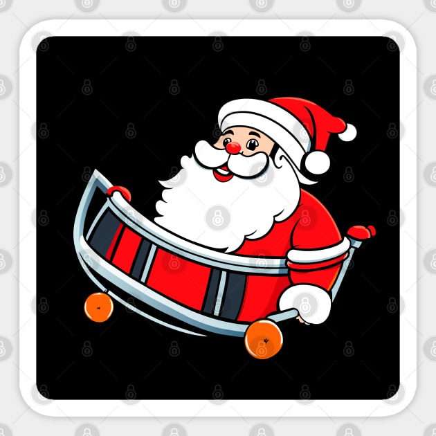 Santa clause on sleigh Sticker by Lion City